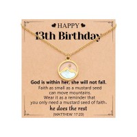 Eryuor 13th Birthday Decorations Gifts for Girls 13 Year Old Girl Happy Birthday Teen Girl Presents Necklace Ideas  CD-Bday-Mustard-13th-G02