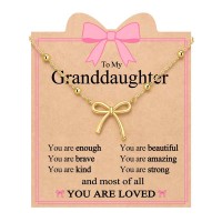 Eryuor Bow Necklace Granddaughter Gifts from Grandma Tween Teen Girl Trendy Stuff Cute Jewelry Birthday Valentines Day Gifts for Kids Teens Teenage Girls 8 12 10 14 16 18 13 CD-Bow-Granddaughter-G01