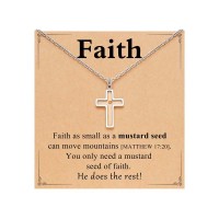 Eryuor Mustard Seed Cross Necklace Jewelry Birthday Confirmation Baptism Gifts for Teen Girls 10 12 13 14 16 Graduation Religious Catholic Faith Based Christian Spiritual Women CD-Cross Mustard Seed-S02