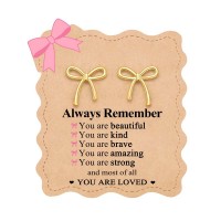 Eryuor Gold Bow Stud Earrings for Girls 8-12 Hypoallergenic Tween Teen Girl Gifts Trendy Stuff Cute Jewelry 10 12 14 9 11 Year Old Birthday Valentines Day Gifts for Girls Kids CD-E-Bow-G01