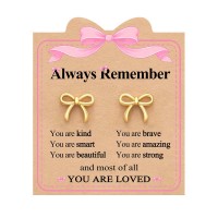 Eryuor Bow Earrings for Girls 8-12 Kids Hypoallergenic Tween Teen Gifts CD-E-Mini Bow-G01