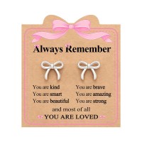 Eryuor Hypoallergenic Bow Earrings for Girls 8-12 Tween Teen Girl Gifts CD-E-Mini Bow-S02