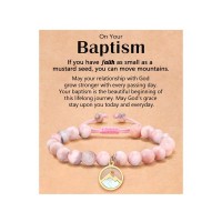 Eryuor Baptism Gifts for Teen Women Catholic Christening Decorations Favors Mustard Seed Bracelet Jewelry CD-Gold Seed-Baptism-P01