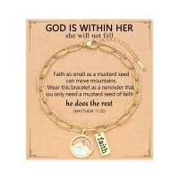 Eryuor Baptism Gifts for Teen Girls Trendy Stuff Mustard Seed Bracelet Jewelry Women Christian Religious Confirmation Birthday Gifts for Teenage Girl 12 14 16 18 13 Christmas Stocking Stuffer CD-Mustard Seed Link-Faith-G01