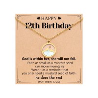 Eryuor 12 Year Old Girl Birthday Gifts Ideas 12th Birthday Decorations for Girls Necklace Presents CD-Mustard Seed-Bday-12th-G01