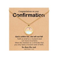 Eryuor Confirmation Gifts for Teen Girls Teenage Catholic Confirmation Sponsor Decorations Gift Ideas Necklace CD-Mustard Seed-Confir-G01