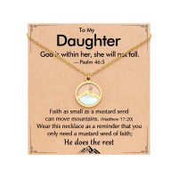 Eryuor To My Daughter Necklace Gifts from Mom Dad Christmas Birthday Gifts for Adult Daughter CD-Mustard-Daughter-G02