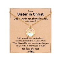 Eryuor Sister in Christ Gifts for Women Christmas Religious Christian Gifts for Women Faith CD-Mustard-Sister in Christ-G03