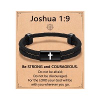 Eryuor Cross Bracelet Men Birthday Baptism Gifts for Teen Boys 8-12 CD-Rope-Cross-1:9-01